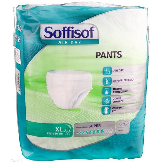 SOFFISOF PANNOLONI A MUTANDA AIR DRY PANTS TAGLIA XL MAXI 8 PZ