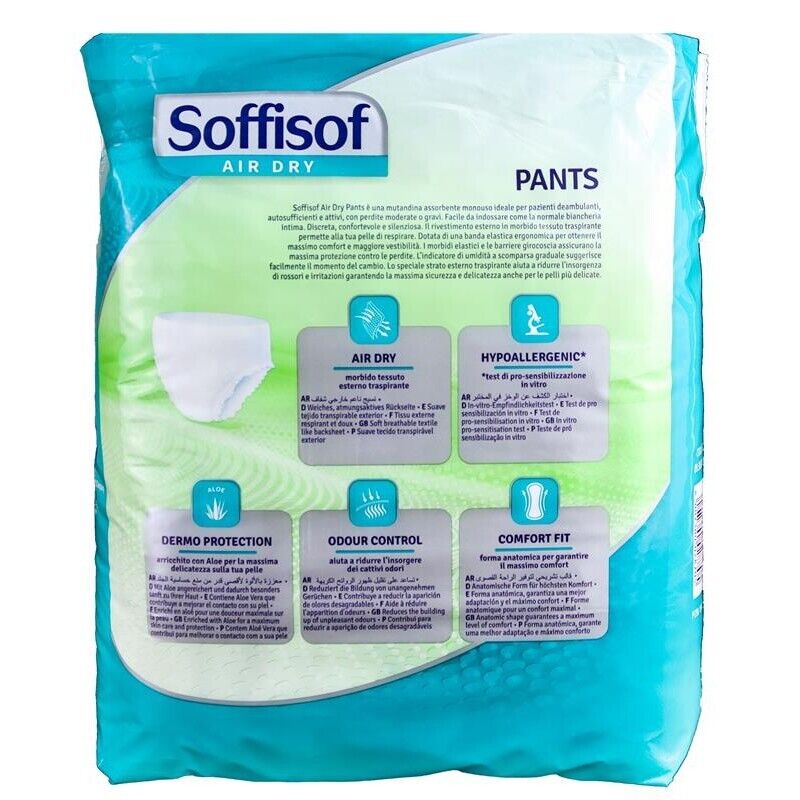 SOFFISOF PANNOLONI A MUTANDA AIR DRY PANTS TAGLIA XL MAXI 8 PZ