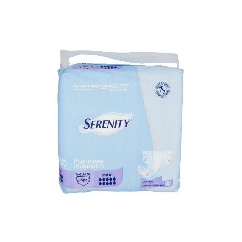 SERENITY PANNOLONE MUTANDINA MAXI CON ALOE GIORNO/NOTTE TAGLIA XL 15 PZ