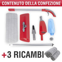 MAURY'S SPRAY MOP VAPORIZZATORE 600ML CON 3 RICAMBI DI PANNO IN MICROFIBRA