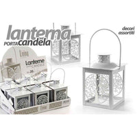 MINI LANTERNA BIANCA CON ALBERO DELLA VITA 7,5 X H10,5 CM
