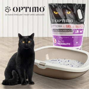 OPTIMO SET 6 LETTIERE PER ANIMALI IN GEL DI SILICE CON ASSORBENZA DI 5 LT