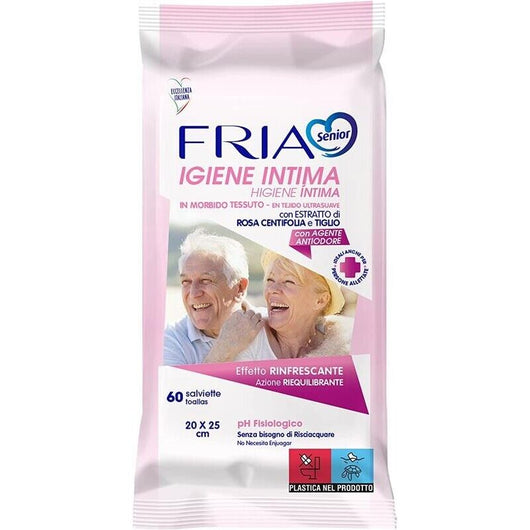 SET 6 PACCHI FRIA SALVIETTE IGENE INTIMA SENIOR FORMATO 60 SALVIETTE 20 X 25 CM