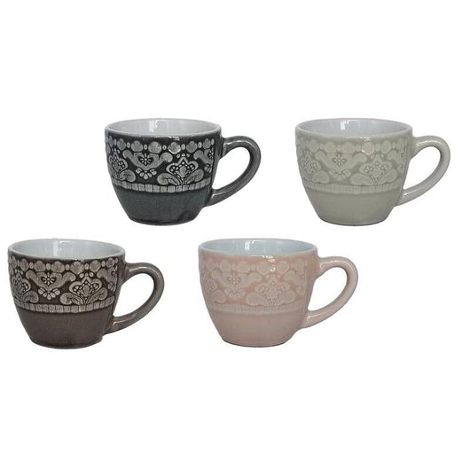 MAURY'S SET DA 4 TAZZINE DA CAFFÈ LINEA LACE IN COLORE ASSORTITO