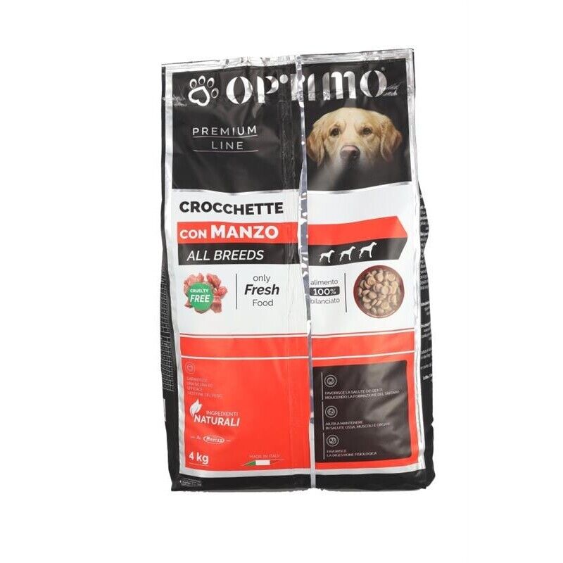 OPTIMO CROCCHETTE PER CANE CON MANZO IN FORMATO DA 4 KG