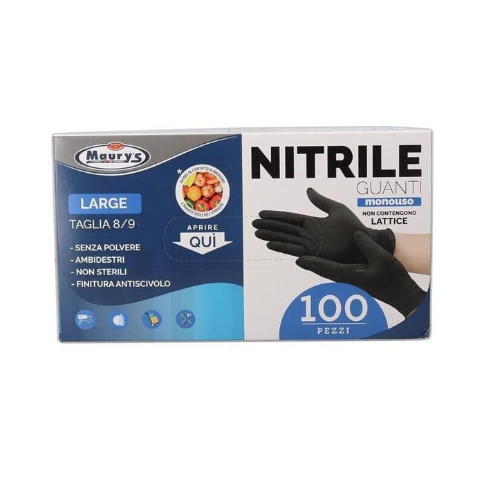 PERFECT HOUSE GUANTI IN NITRILE IN CONFEZIONE DA 100PZ TG L COLORE NERO