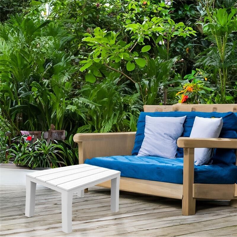 PANCHINA/TAVOLO DOPPIAFUNZIONE TIMOR IN POLIPROPILENE DA ESTERNO BIANCA 60 X 38 X 45 CM