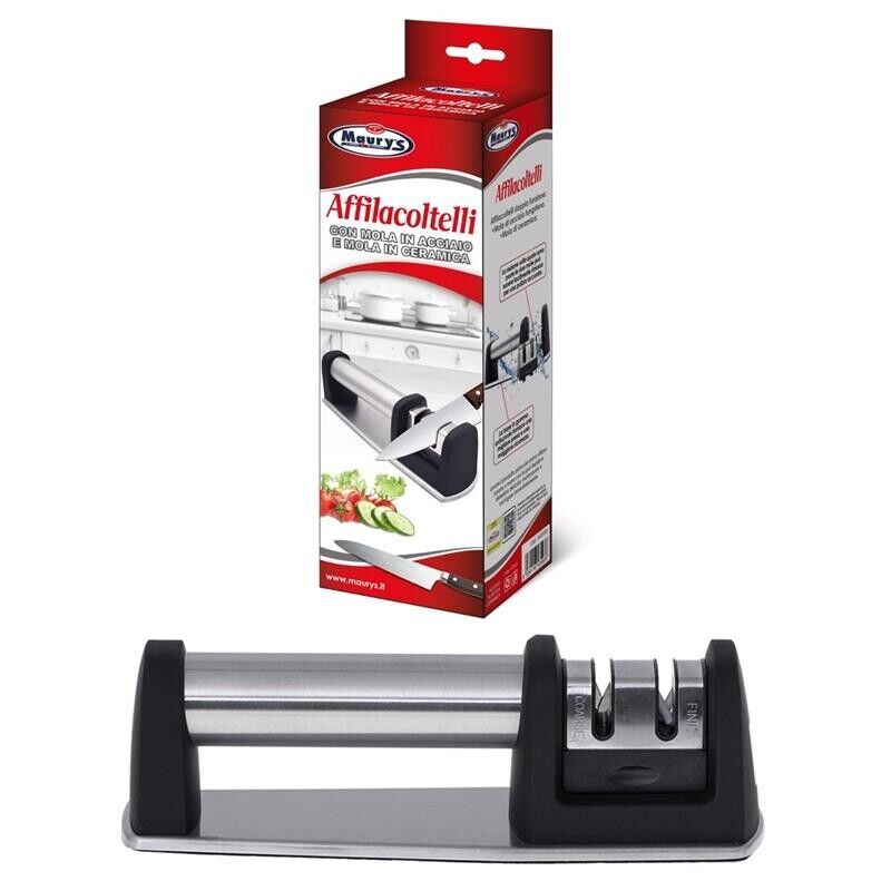 MAURY'S AFFILACOLTELLI A 2 FASI CON MOLLA IN ACCIAIO E MOLA IN CERAMICA