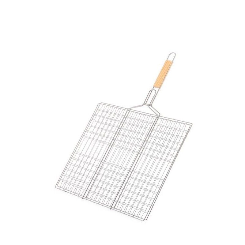 MAURY'S GRATICOLA IN ACCIAIO CON MANICO IN LEGNO 39 X 50 CM