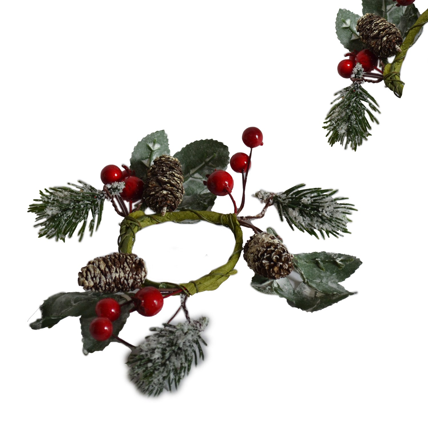 GIROCANDELA NATALIZIO CON BACCHE DIAM. INT. 5 CM