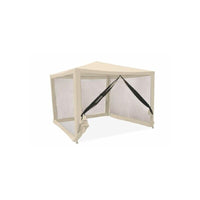 GAZEBO CON ZANZARIERA IN FERRO 3 X 3 METRI COLORE ECRU