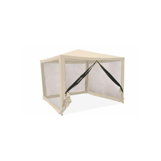 GAZEBO CON ZANZARIERA IN FERRO 3 X 3 METRI COLORE ECRU