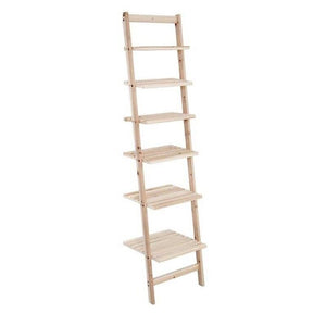 SCAFFALE DA MURO CON SEI MENSOLE IN LEGNO NATURALE 42 X35XH165 CM