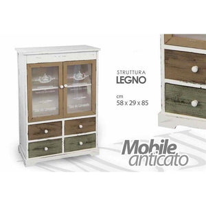 MOBILE ANTICATO 58X29X85 CM STRUTTURA LEGNO