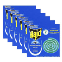 6 CONFEZIONI RAID SPIRALI ANTIZANZARE DA 10 PZ CIASCUNA