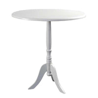TAVOLINO TONDO BIANCO IN LEGNO 40 X H 63 CM CON BASE A TREPPIEDI