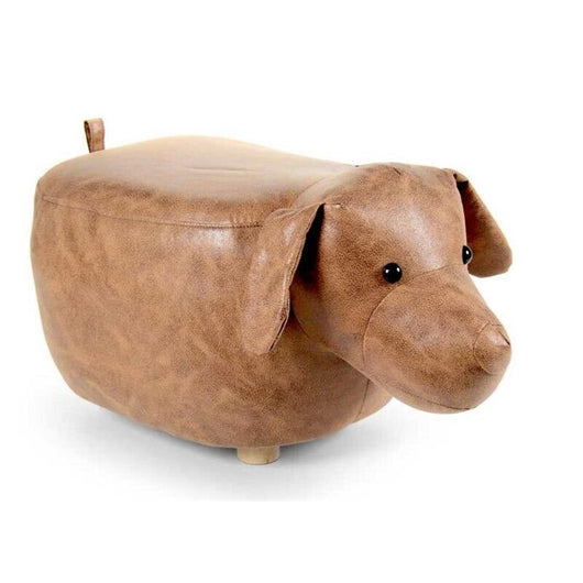 SGABELLO ABY A FORMA DI CANE IN SIMILPELLE 62X32 XH30 CM COLORE GIALLO