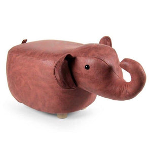SGABELLO A FORMA DI ELEFANTE IN SIMILPELLE 62X32 XH30 CM COLORE CAFFÈ