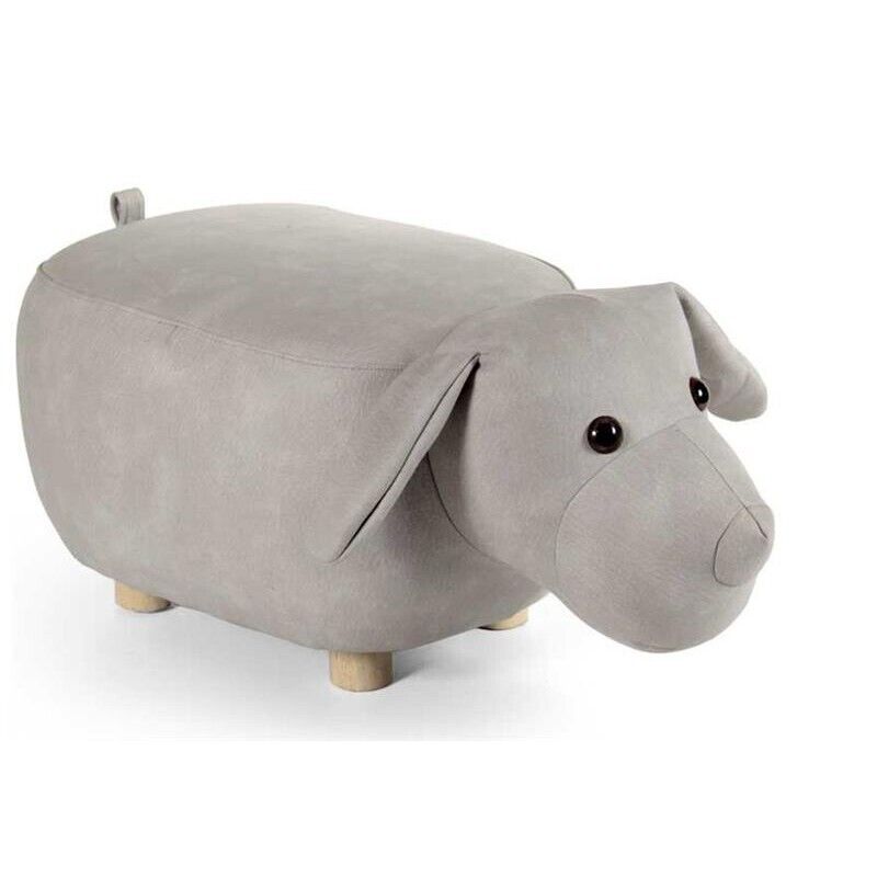 SGABELLO ABY A FORMA DI CANE IN SIMILPELLE 62X32 XH30 CM COLORE GRIGIO