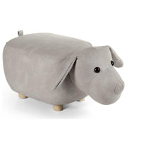 SGABELLO ABY A FORMA DI CANE IN SIMILPELLE 62X32 XH30 CM COLORE GRIGIO