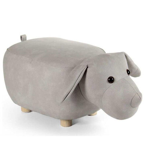 SGABELLO ABY A FORMA DI CANE IN SIMILPELLE 62X32 XH30 CM COLORE GRIGIO