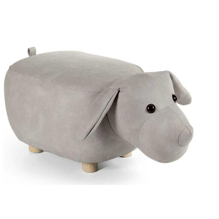 SGABELLO ABY A FORMA DI CANE IN SIMILPELLE 62X32 XH30 CM COLORE GRIGIO