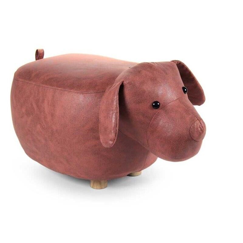 SGABELLO ABY A FORMA DI CANE IN SIMILPELLE 62X32 XH30 CM COLORE CAFFÈ