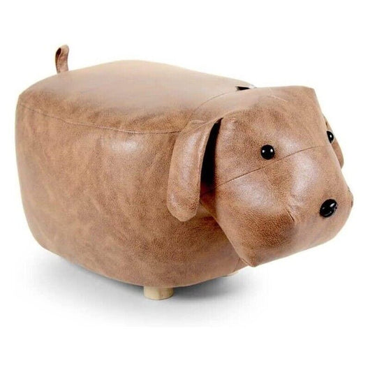 SGABELLO A FORMA DI CANE IN SIMILPELLE 62X32 XH30 CM COLORE GIALLO