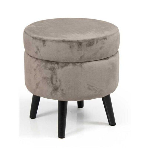 POUF CONENITORE SEDUTA IN VELLUTO E GAMBE NERE 37 X H40 CM COLORE TORTORA