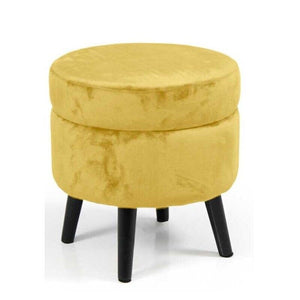 POUF CONENITORE SEDUTA IN VELLUTO E GAMBE NERE 37 X H40 CM COLORE GIALLO