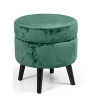 POUF CONENITORE SEDUTA IN VELLUTO E GAMBE NERE 37 X H40 CM COLORE VERDE