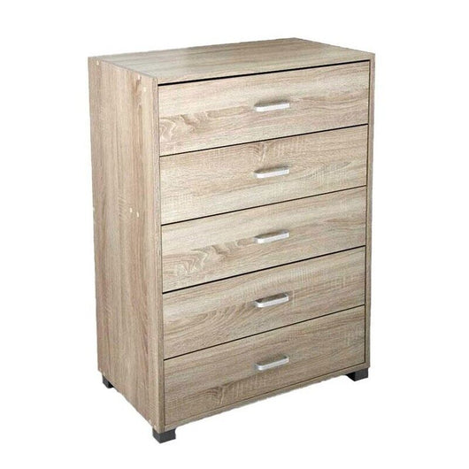 CASSETTIERA 5 CASSETTI ERMES IN LEGNO ROVERE 68X40X H 101 CM