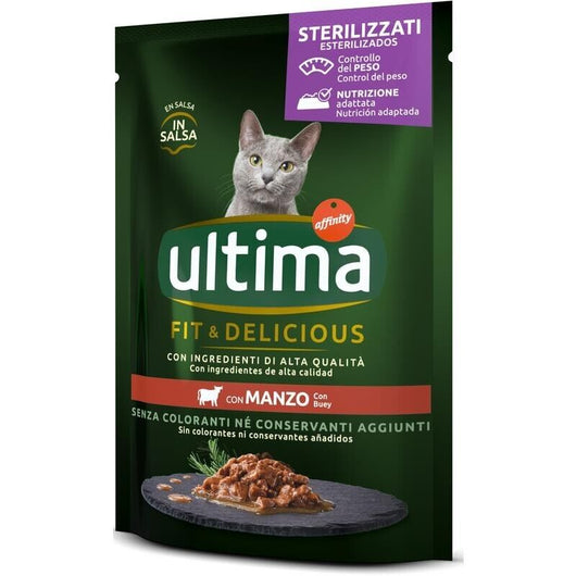 ULTIMA CAT BOCCONCINI PER GATTI STERILIZZATI IN BUSTINA DA 85 GR AL MANZO