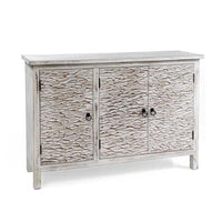 MOBILE A 3 ANTE EFFETTO ANTICATO 120X36XH81CM  IN COLORE BIANCO SPORCO