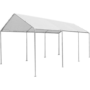 GAZEBO CARPORT IN ACCIAIO 3X6 MT COPERTURA GARAGE PER AUTO BIANCO