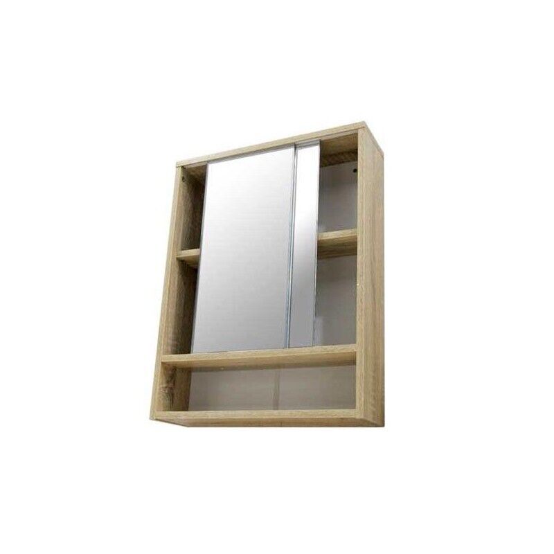 ARMADIETTO PENSILE DA BAGNO CON SPECCHIO IN LEGNO 50X15X65 CM