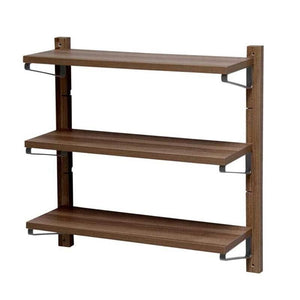 SCAFFALE DA PARETE CON 3 RIPIANI IN LEGNO COLOR NOCE 60 X 17 X 60 CM