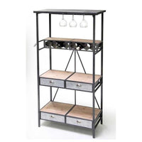 INDUSTRIAL SCAFFALE CANTINETTA PIEGHEVOLE IN METALLO E LEGNO 89X42X175CM