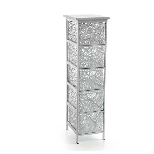 SAN JOSE CASSETTIERA SLIM IN METALLO BIANCO A 5 CASSETTI 31 X 26 XH98CM