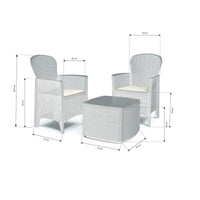 MAURY'S SALOTTINO ALESSIA DA GIARDINO CON CUSCINI 3 PZ BIANCO