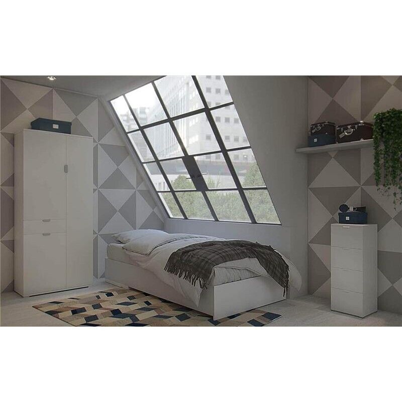 ARMADIO CON 3 ANTE E 1 CASSETTO BIANCO 75 X 38 X H174 CM