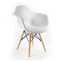 POLTRONA IN PLASTICA CON STRUTTURA IN LEGNO E METALLO 63 X 53 X 80 CM BIANCA