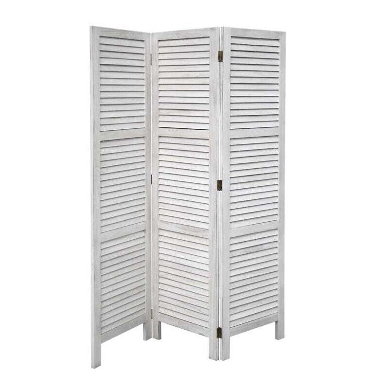 SEPARÈ IN LEGNO CON 3 PANNELLI DA 42 X 170 CM BIANCO