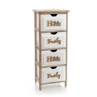 HOME CASSETTIERA IN LEGNO DECORATA CON 4 CASSETTI 36 X 28 X 88 CM BICOLOR