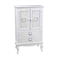 VINCY MOBILE CON 2 ANTE E 2 CASSETTI CON DESIGN A CUORE 70 X 35 X 120 CM