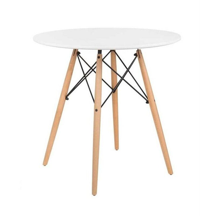 NAIROBI TAVOLO TONDO CON TOP BIANCO E GAMBE EFFETTO LEGNO 60 X 74 CM