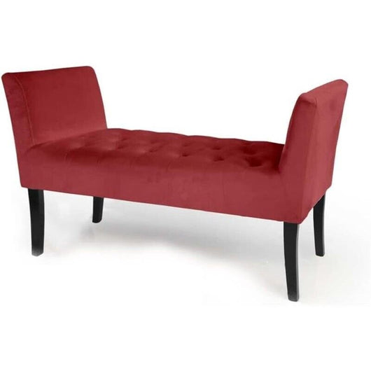 PANCA IN VELLUTO CON GAMBE NERE 110 X 40 X 60 CM IN COLORE BORDEAUX