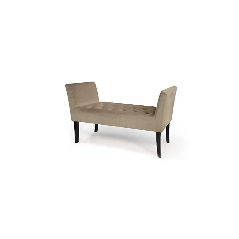 PANCA IN VELLUTO CON GAMBE NERE 110 X 40 X 60 CM IN COLORE TORTORA