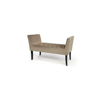 PANCA IN VELLUTO CON GAMBE NERE 110 X 40 X 60 CM IN COLORE TORTORA