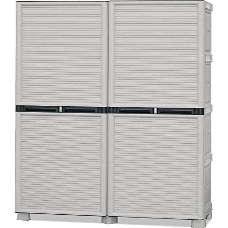 ARMADIO CONCERT IN POLIPROPILENE CON RIPIANI 39 X 100 X 172 CM COLORE GRIGIO